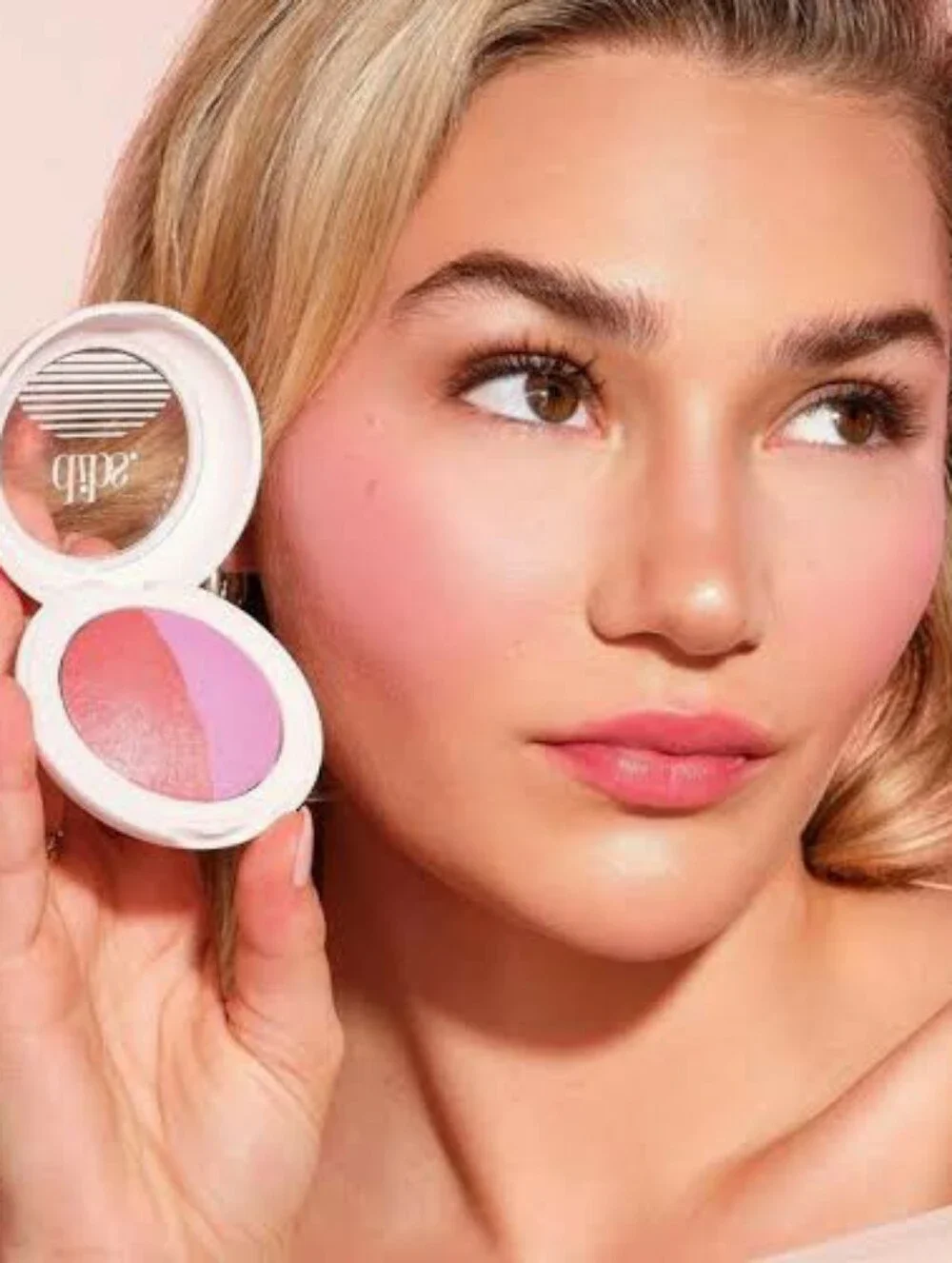👡Face Need👡BNIB DIBS Beauty Travel Size VIP PINK The Duet Baked Blush Duo!